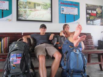 23.02.2015: Praslin, waiting for the CatCoco Ferry to Mahe at the jetty
