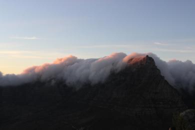 13.03.2015: Cape Town, South Africa, Sunrise at the Table Mountain (Tafelberg)